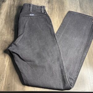 Vintage 14NBPWK 90’s HIgh Wasted Bare Back Wedgie Wrangler Charcoal Denim